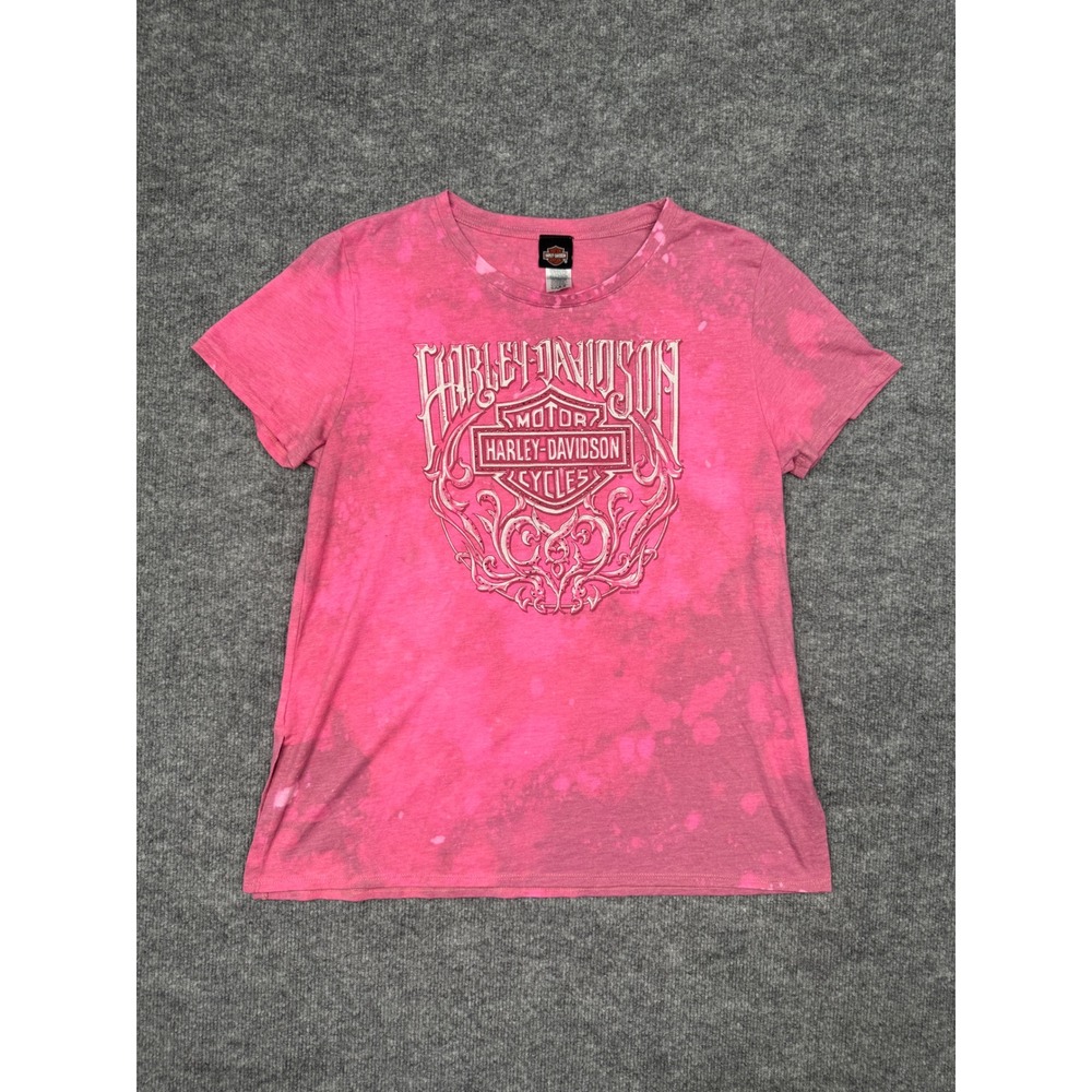 Harley Davidson‎ T-Shirt XL Pink Acid Wash Pocono Mountain PA RK Stratman